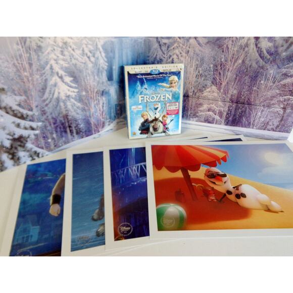 NEW Frozen Elsa Anna 4 LITHO PRINT Posters & MOVIE 2Disc BluRay DVD Digitial HD - Picture 2 of 12
